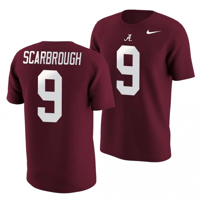 Alabama Crimson Tide Bo Scarbrough Crimson College Football For Men Name & Number T-Shirt