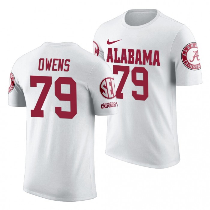 Alabama Crimson Tide Chris RS Owens White 2019 Team Logo NCAA Football T-Shirt