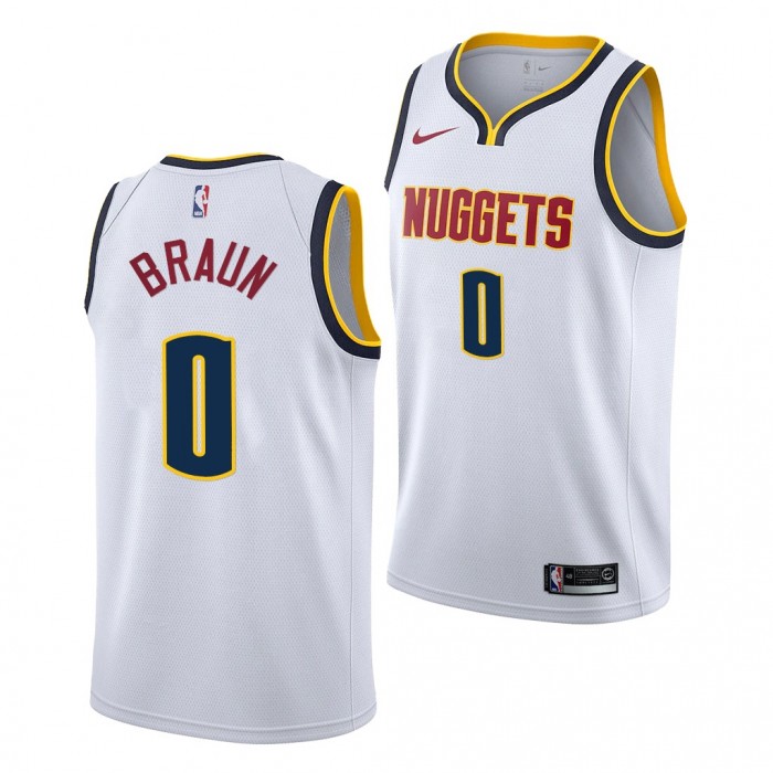 2022 NBA Draft Christian Braun #0 Nuggets White Association Edition Jersey Kansas