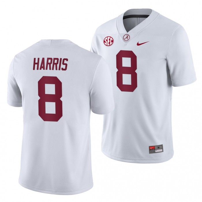 Alabama Crimson Tide Christian Harris #8 White 2019 Away Game Jersey-NCAA Football