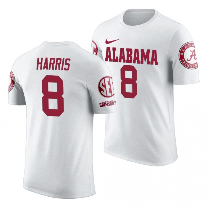 Alabama Crimson Tide Christian Harris White 2019 Team Logo NCAA Football T-Shirt