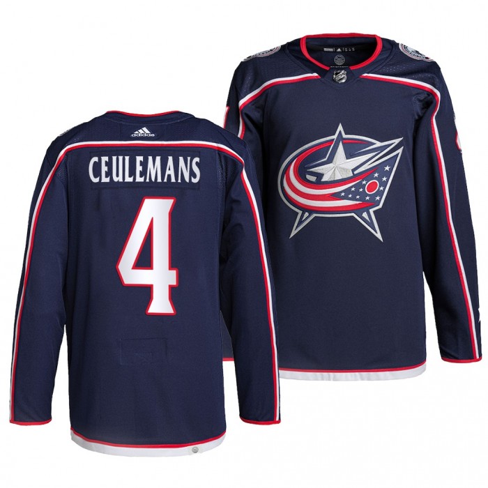 2021 NHL Draft Corson Ceulemans Blue Jackets #4 Navy Jersey
