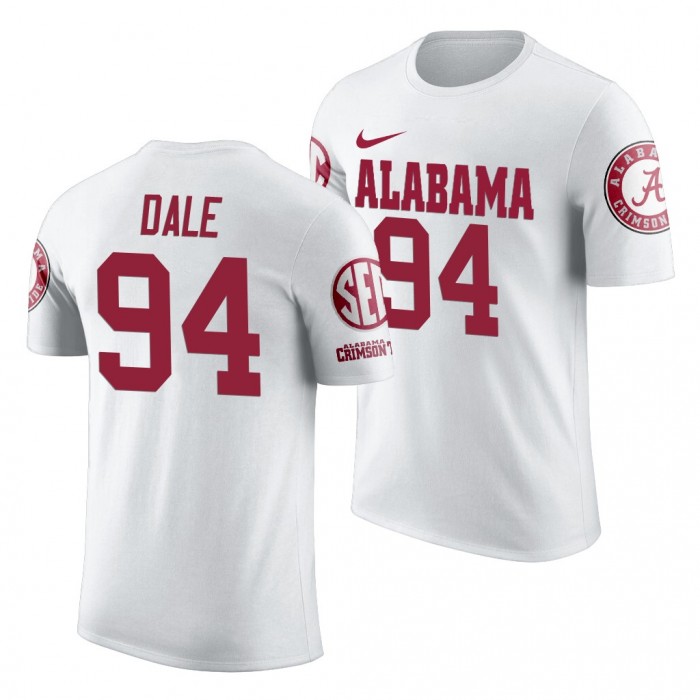 Alabama Crimson Tide D.J. Dale White 2019 Team Logo NCAA Football T-Shirt