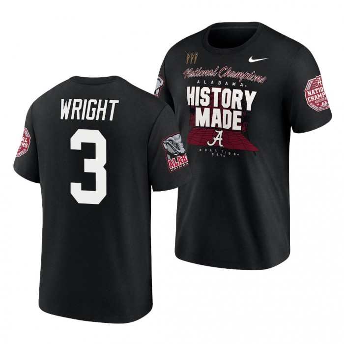 Alabama Crimson Tide Daniel Wright Black 2020 National Champions T-Shirt