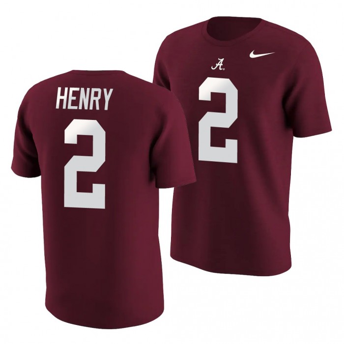Alabama Crimson Tide Derrick Henry Crimson College Football For Men Name & Number T-Shirt