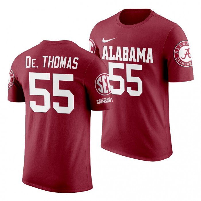 Alabama Crimson Tide Derrick Thomas Crimson 2019 Name And Number NCAA Football T-Shirt