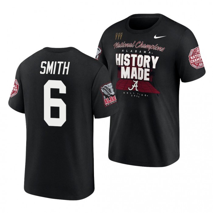 Alabama Crimson Tide DeVonta Smith Black 2020 National Champions T-Shirt