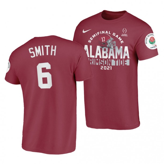 Alabama Crimson Tide Alabama Crimson Tide DeVonta Smith Crimson 2021 Rose Bowl T-Shirt
