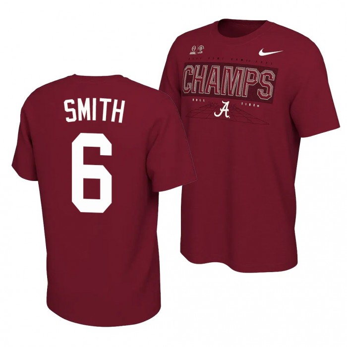 Alabama Crimson Tide Alabama Crimson Tide DeVonta Smith Crimson 2021 Rose Bowl Champions College Football Playoff T-Shirt
