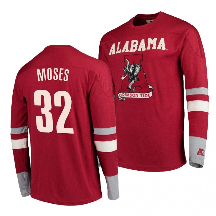 Alabama Crimson Tide Alabama Crimson Tide Dylan Moses Crimson Old School Football T-Shirt