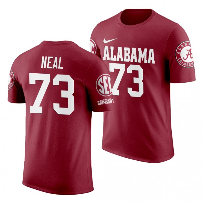 Alabama Crimson Tide Evan Neal Crimson 2019 Name And Number NCAA Football T-Shirt