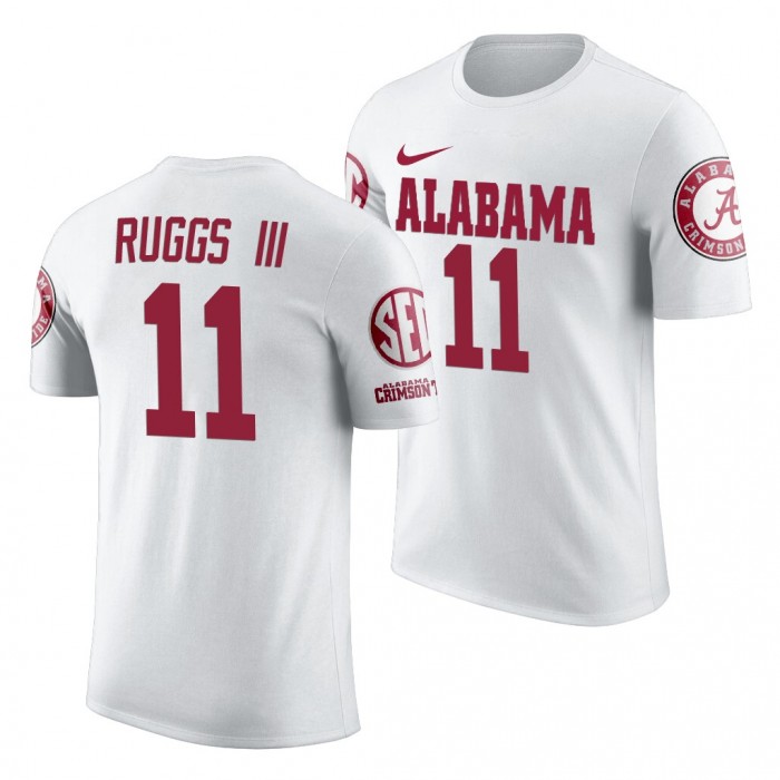 Alabama Crimson Tide Henry Ruggs III White 2019 Team Logo NCAA Football T-Shirt