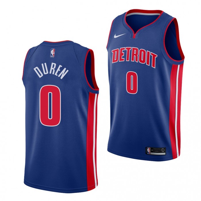 2022 NBA Draft Jalen Duren #0 Pistons Blue Icon Edition Jersey Memphis Tigers