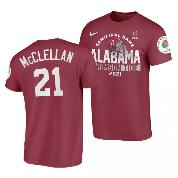 Alabama Crimson Tide Alabama Crimson Tide Jase McClellan Crimson 2021 Rose Bowl T-Shirt