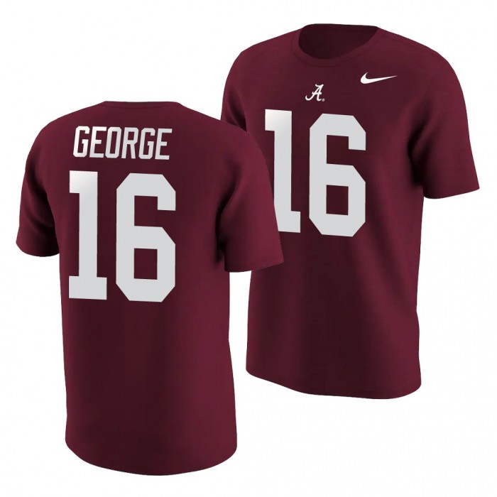 Alabama Crimson Tide Jayden George Crimson College Football For Men Name & Number T-Shirt