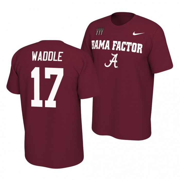 Alabama Crimson Tide Jaylen Waddle Crimson Nike College Football Mantra T-Shirt
