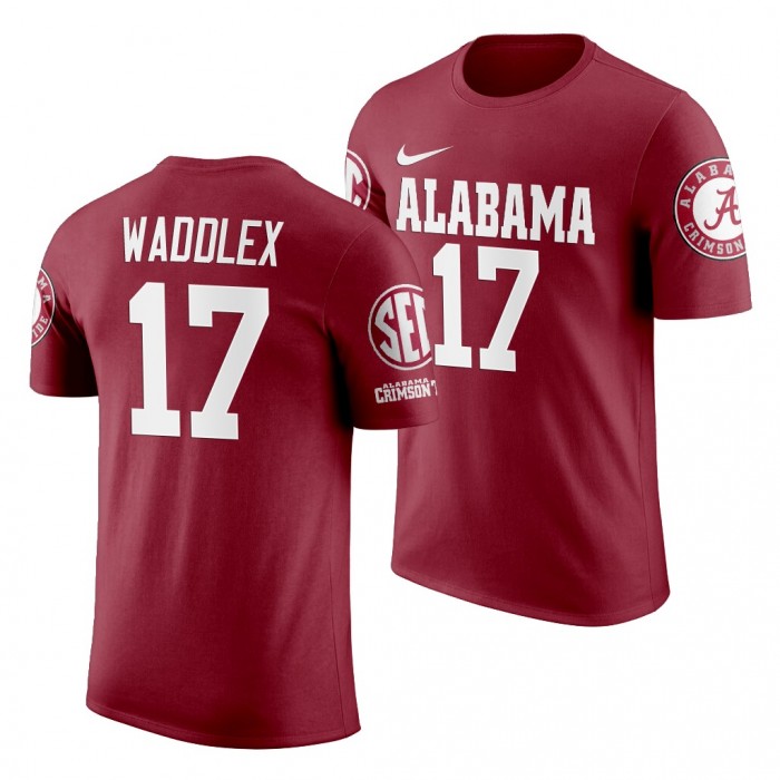 Alabama Crimson Tide Jaylen Waddle Crimson 2019 Name And Number NCAA Football T-Shirt