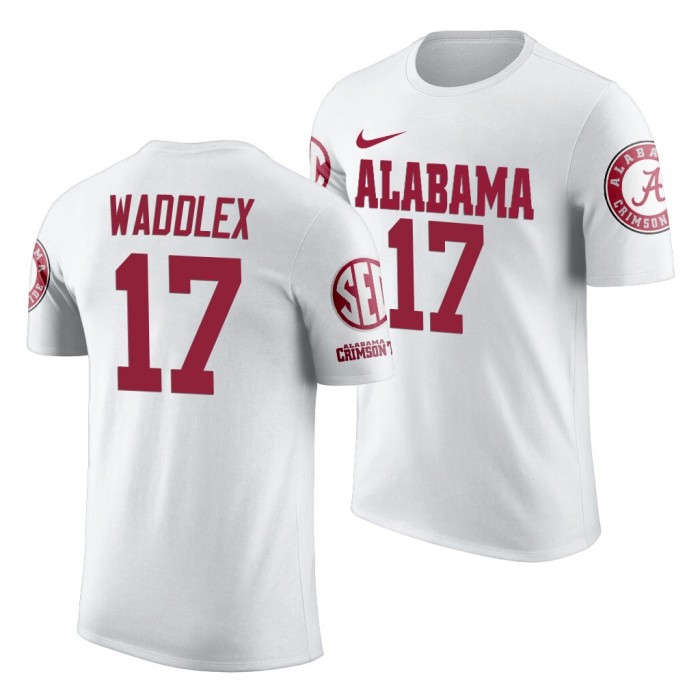 Alabama Crimson Tide Jaylen Waddle White 2019 Team Logo NCAA Football T-Shirt