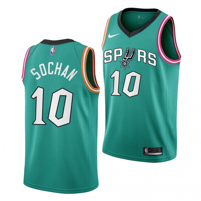 2022 NBA Draft Jeremy Sochan #10 Spurs Teal City Edition Jersey
