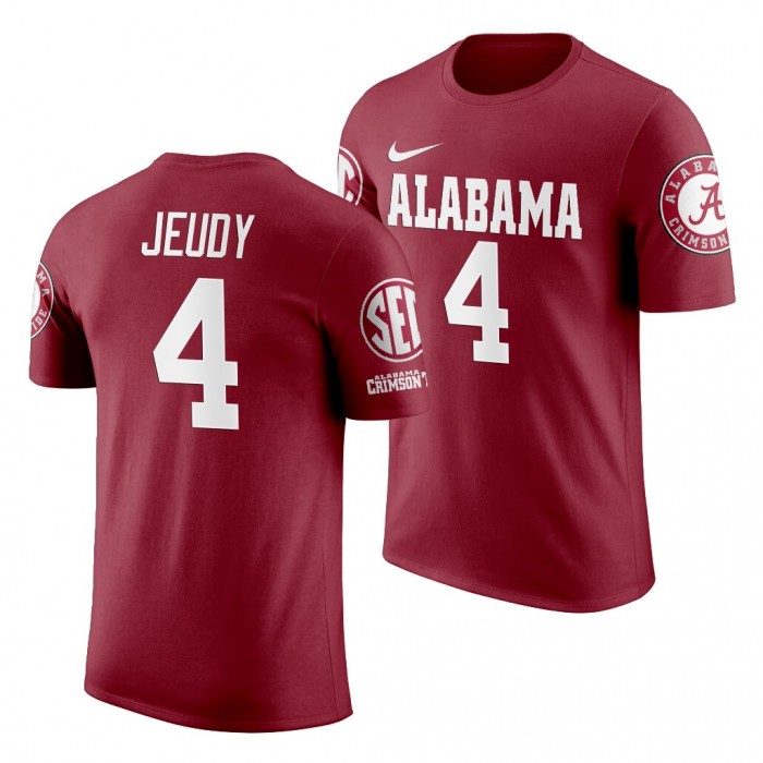 Alabama Crimson Tide Jerry Jeudy Crimson 2019 Name And Number NCAA Football T-Shirt