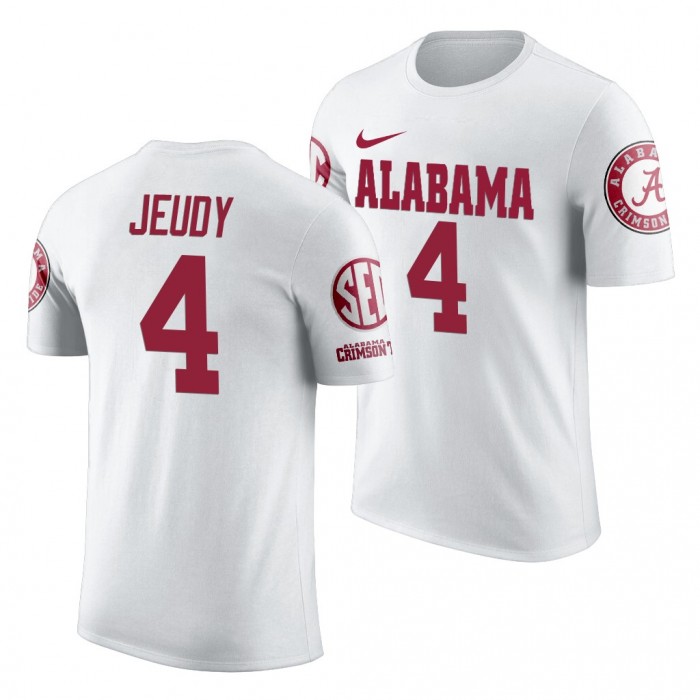 Alabama Crimson Tide Jerry Jeudy White 2019 Team Logo NCAA Football T-Shirt