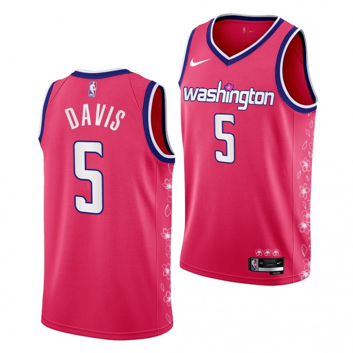 2022 NBA Draft Johnny Davis #5 Wizards Pink Cherry Blossom City Jersey