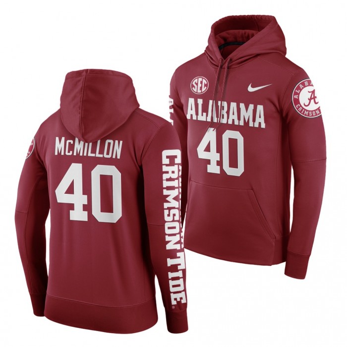 Alabama Crimson Tide Joshua McMillon Crimson 2019 Name And Number NCAA Football Hoodie