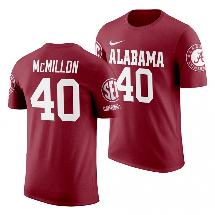 Alabama Crimson Tide Joshua McMillon Crimson 2019 Name And Number NCAA Football T-Shirt