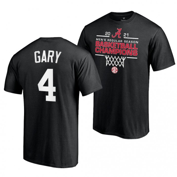 Alabama Crimson Tide Alabama Crimson Tide Juwan Gary Black 2021 SEC For Men Basketball Regular Season Champions T-Shirt