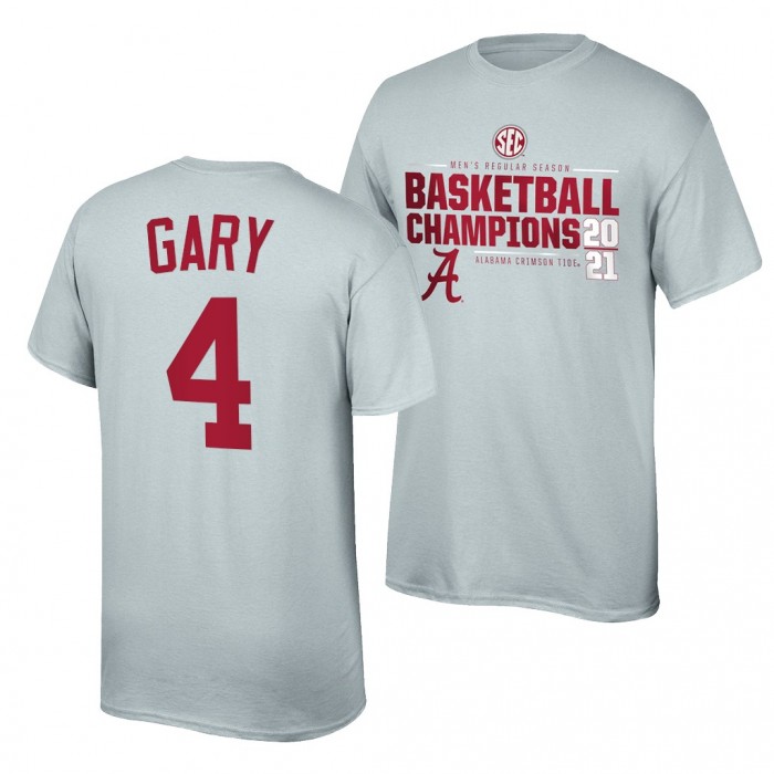 Alabama Crimson Tide Alabama Crimson Tide Juwan Gary Gray 2021 SEC For Men Basketball Regular Season Champions Top Of The World T-Shirt