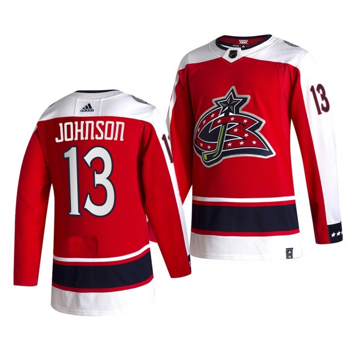 2021 NHL Draft Kent Johnson Blue Jackets Jersey Red