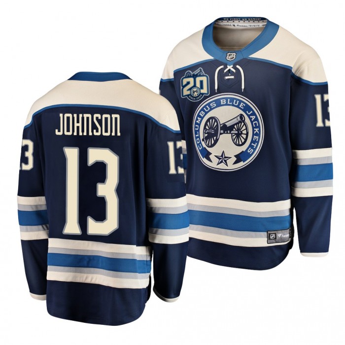 2021 NHL Draft Kent Johnson Blue Jackets Jersey Blue