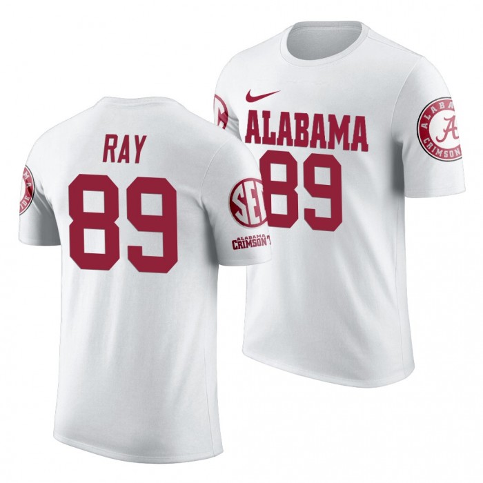 Alabama Crimson Tide LaBryan Ray White 2019 Team Logo NCAA Football T-Shirt