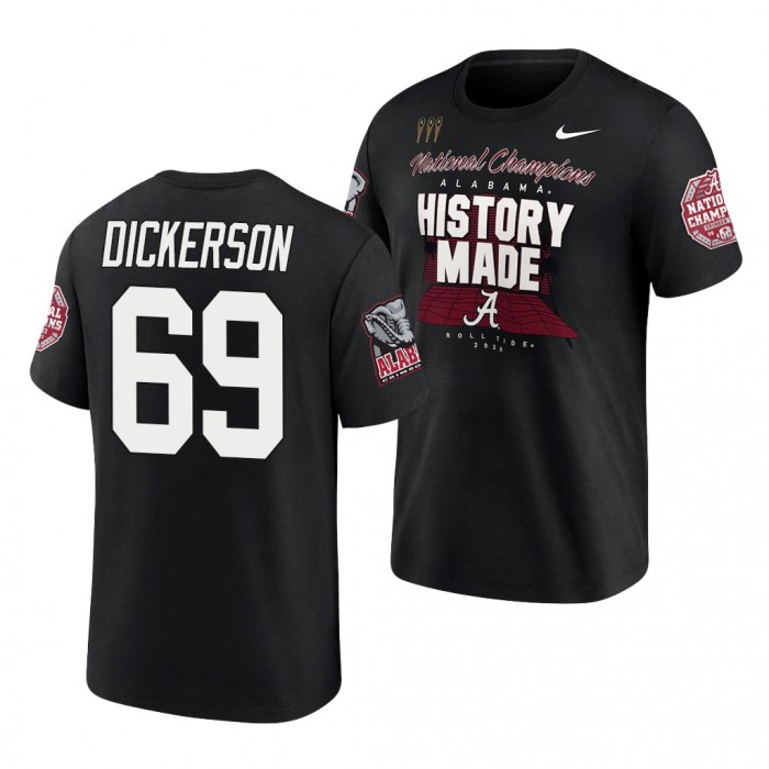 Alabama Crimson Tide Landon Dickerson Black 2020 National Champions T-Shirt