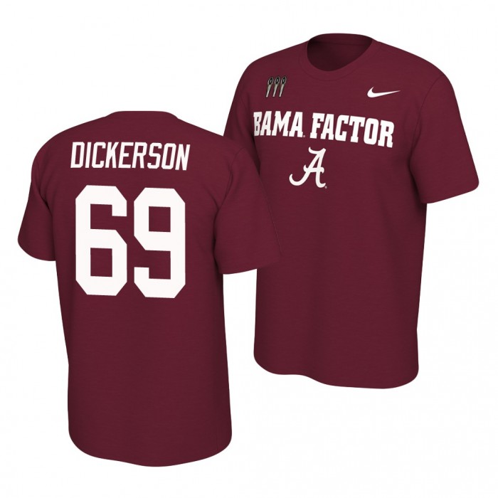 Alabama Crimson Tide Landon Dickerson Crimson Nike College Football Mantra T-Shirt