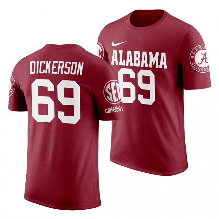 Alabama Crimson Tide Landon Dickerson Crimson 2019 Name And Number NCAA Football T-Shirt