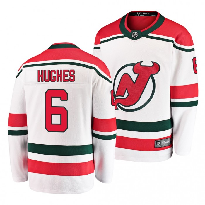 2021 NHL Draft Luke Hughes Devils Jersey White