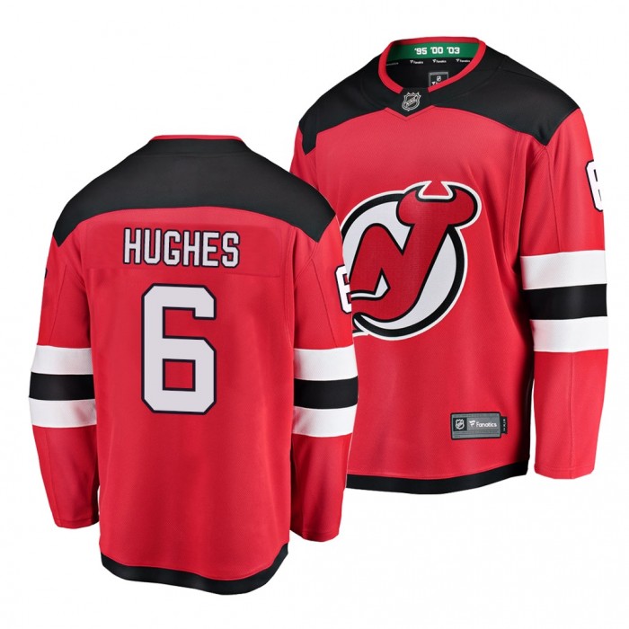 2021 NHL Draft Luke Hughes Devils Jersey Red