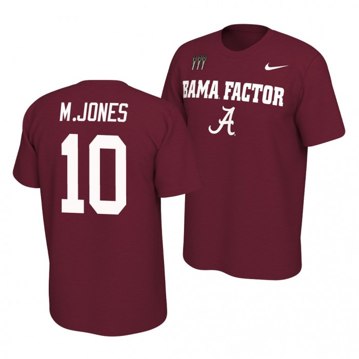Alabama Crimson Tide Mac Jones Crimson Nike College Football Mantra T-Shirt