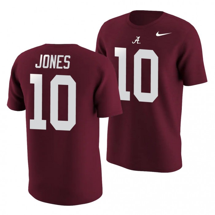Alabama Crimson Tide Mac Jones Crimson College Football For Men Name & Number T-Shirt