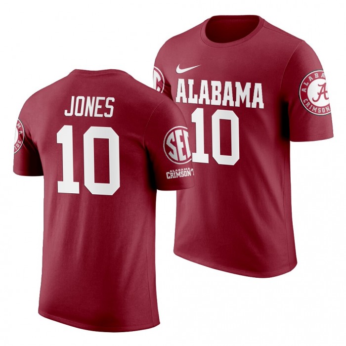 Alabama Crimson Tide Mac Jones Crimson 2019 Name And Number NCAA Football T-Shirt