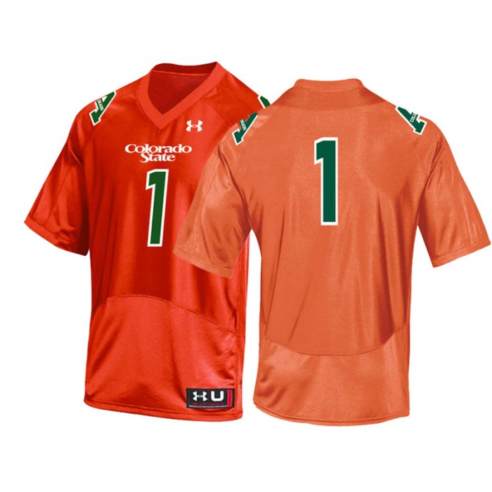 #1 Male Colorado State Rams Orange College Football Throwback Jersey