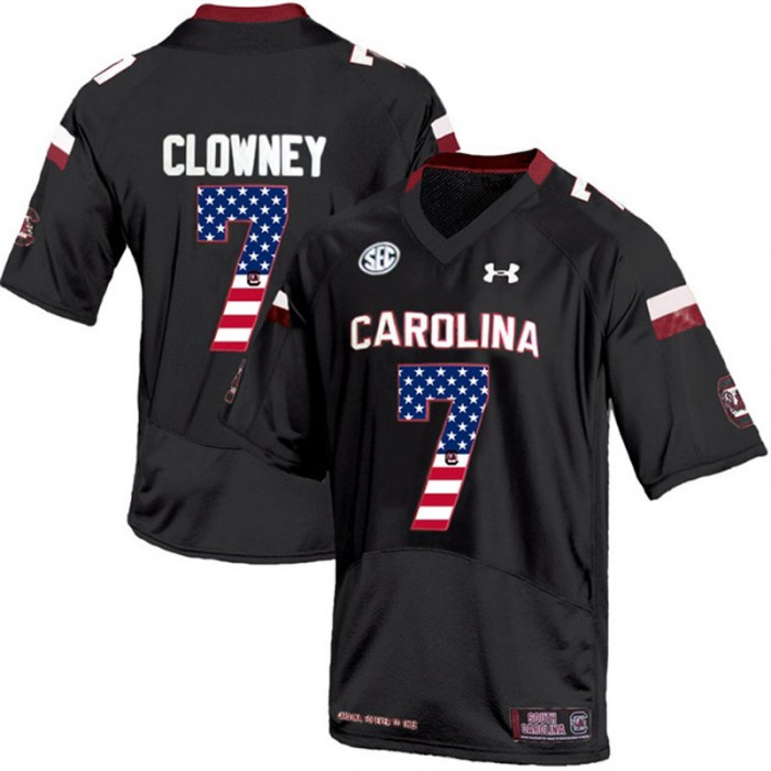 2017 US Flag Fashion Male South Carolina Gamecocks Jadeveon Clowney Black College Football Limited Jersey