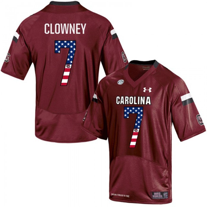 2017 US Flag Fashion Male South Carolina Gamecocks Jadeveon Clowney Maroon College Football Limited Jersey