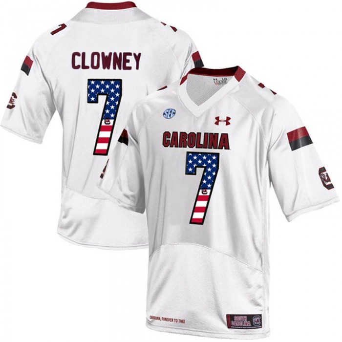 2017 US Flag Fashion Male South Carolina Gamecocks Jadeveon Clowney White College Football Limited Jersey