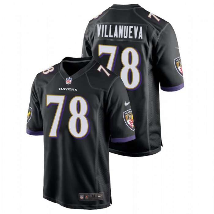 Alejandro Villanueva Baltimore Ravens Game Black Jersey