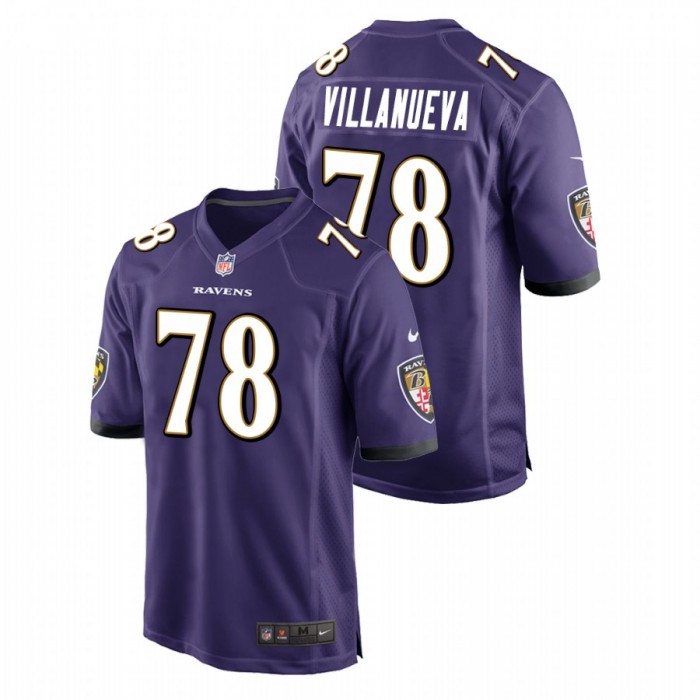 Alejandro Villanueva Baltimore Ravens Game Purple Jersey