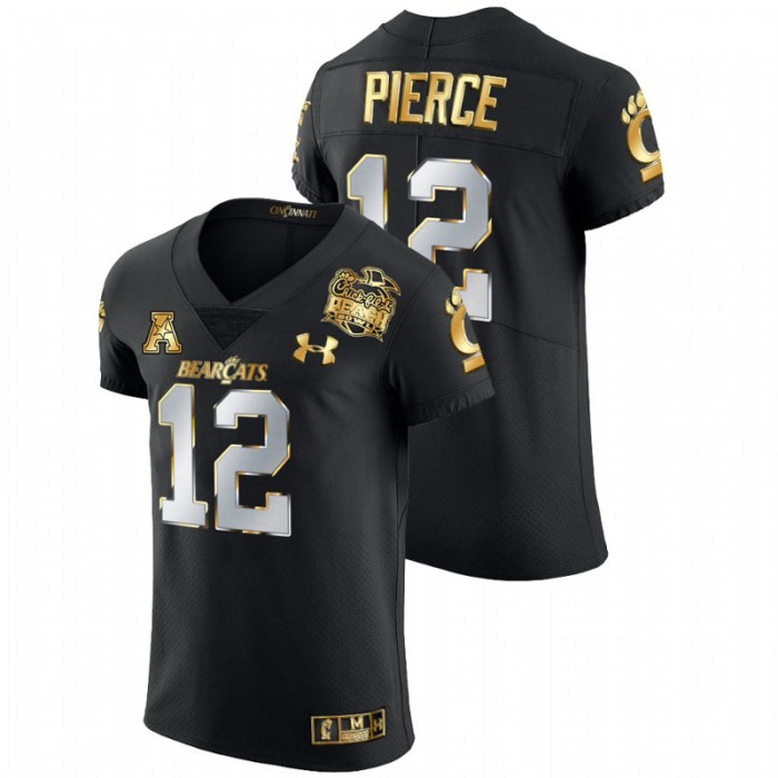 Alec Pierce Cincinnati Bearcats 2021 Peach Bowl Black Golden Edition Jersey