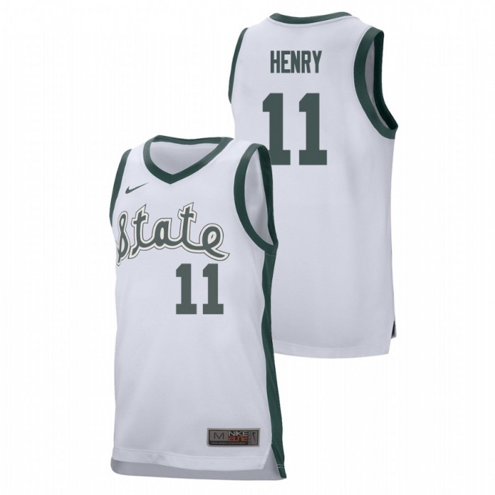 Aaron Henry Michigan State Spartans White College Basketball Replica Jersey