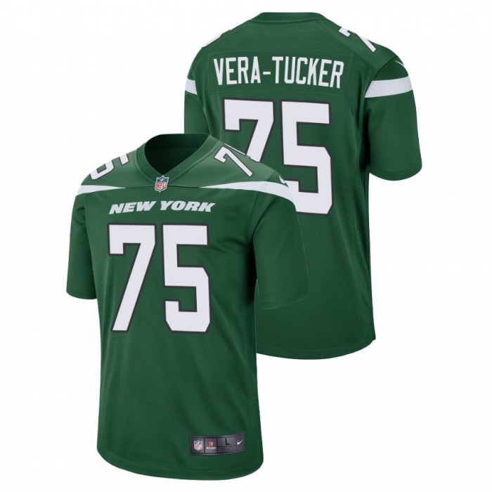 Alijah Vera-Tucker New York Jets 2021 NFL Draft Green Game Jersey